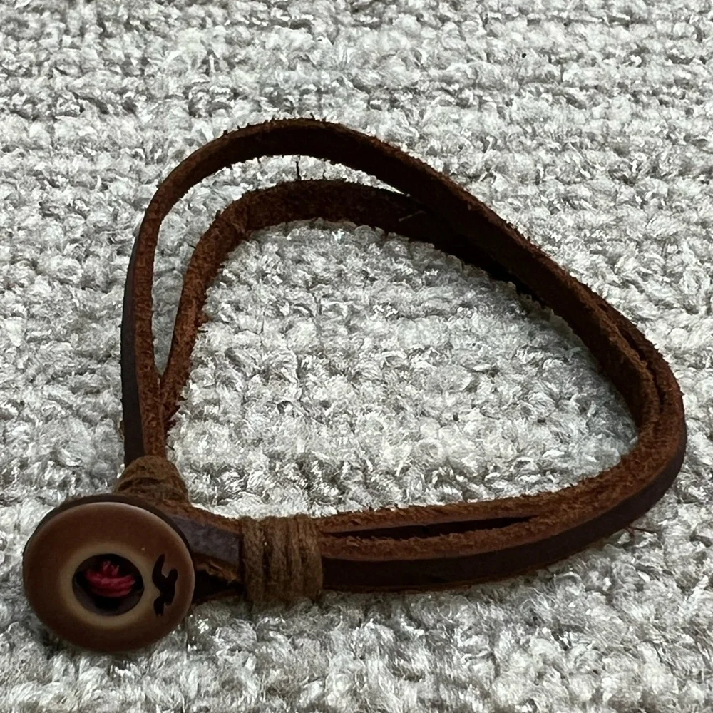 Hollister by Abercrombie & Fitch Leather bracelet with button closure new